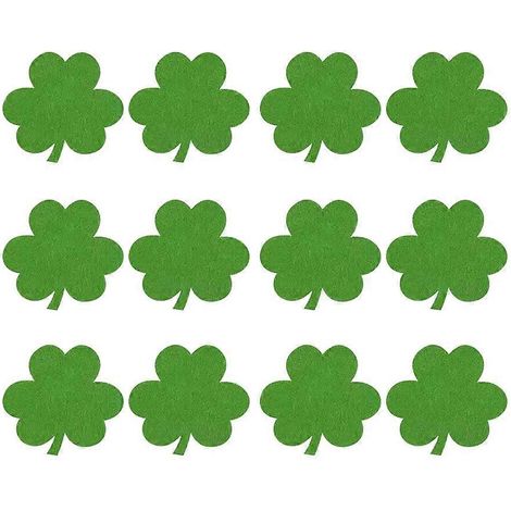 Set Mit 12 Kleeblatt-untersetzern Zum St. Patrick's Day, Für Zuhause Und Gastronomie (grün) – 10,00 X 10,00 X 0,10 Cm – Grün