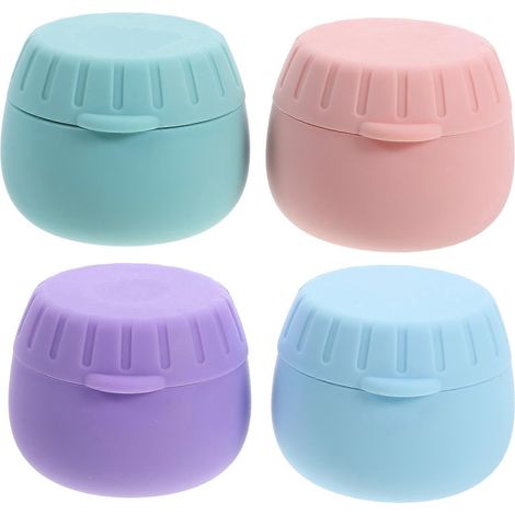 Set Mit 4 Kleinen, Wiederbefüllbaren Cremetiegeln, Leeren Kosmetiktiegeln, Reisebehältern Für Lotionen – 3,70 X 3,70 X 3,00 Cm