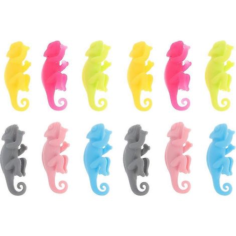 12 Chamäleonförmige Weinglasmarkierer (farbe Zufällig) – 5,00 X 2,00 X 1,50 Cm – Farbe Zufällig