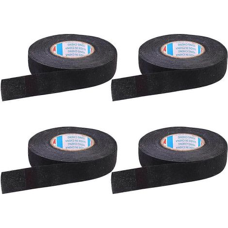 4er-packung 19 Mm X 15 M Feuerhemmendes Isolierband Für Kfz-verkabelung, Heimwerkerarbeiten, Industrie Und Haushalt (schwarz) – 1500,00 X 1,90 X 0,10 Cm – Schwarz