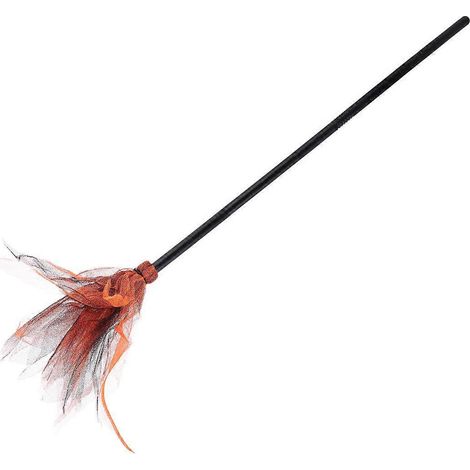 Halloween-dekoration: Hexenbesen, Cosplay-accessoire. – 80 X 30 Cm – Orange