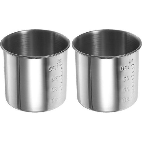 Set Mit 2 Robusten Und Langlebigen Reismessbechern Aus Edelstahl, Ideal Zum Backen. – 6,50 X 6,50 X 6,00 Cm