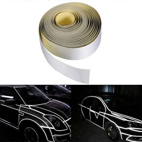 Reflektierender Klebestreifen Für Autofelgen, 2 Cm X 5 M, Selbstklebend (silberweiß) – 500,00 X 2,00 X 0,10 Cm – Silber
