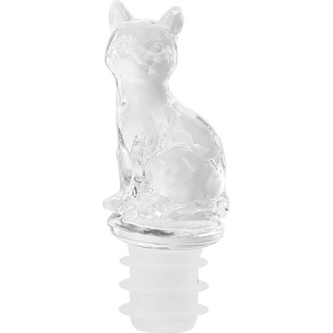 Weinflaschenverschluss Aus Silikon In Katzenform (1 Stück) – Verschluss Für Wein- Oder Champagnerflaschen – 8 X 3 X 3 Cm – Transparent