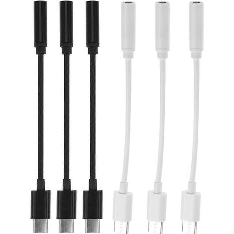 Usb-c-auf-3,5-mm-klinken-audioadapter (6er-pack) – 10 X 1 X 1 Cm