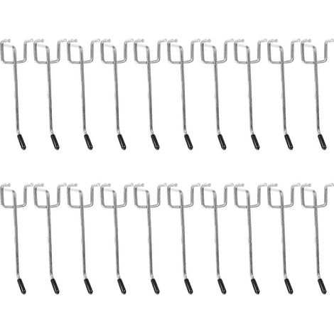 Packung Mit 20 Dreibeinigen Lochwandhaken Aus Eisen Mit Gummispitzen – 11 X 3,5 Cm