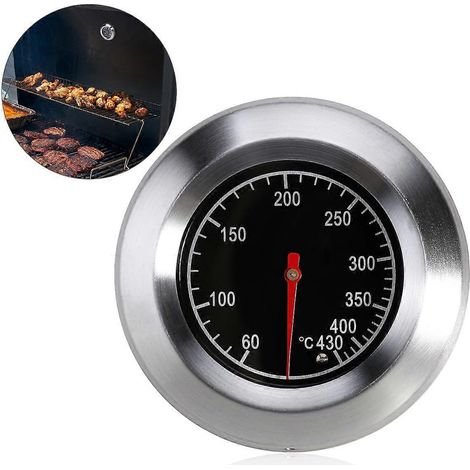 Bestomz 7,6 Cm Ovales Edelstahl-grillthermometer Mit Temperaturregler – Silber