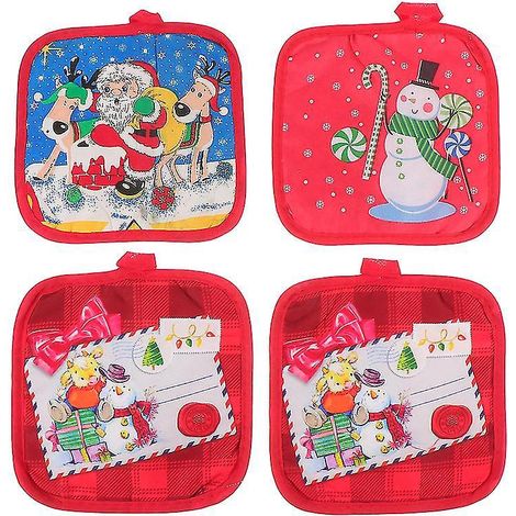 Set Mit 4 Weihnachtlichen Untersetzern Für Zuhause