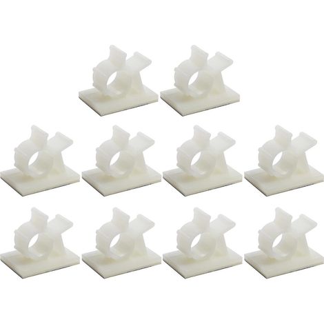 Packung Mit 10 Praktischen, Selbstklebenden Kabelclips Für Elektrische Kabel Und Drähte.