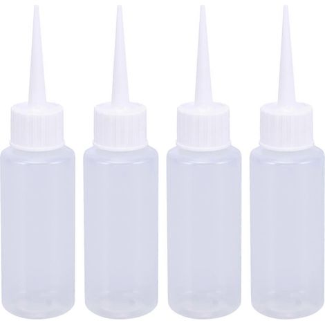 Set Mit 4 Flexiblen 50-ml-kunststoffflaschen Für Flüssigkleber (weiß) – 13,50 X 3,20 X 0,50 Cm – Weiß