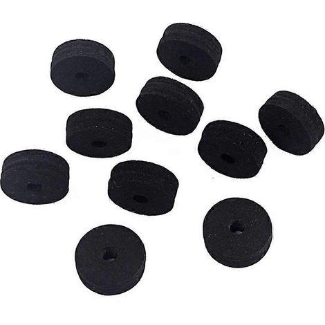 Set Mit 10 Filzscheiben (40 Mm) Für Bassdrum, Beckenzubehör (schwarz) - 4 Cm - Schwarz