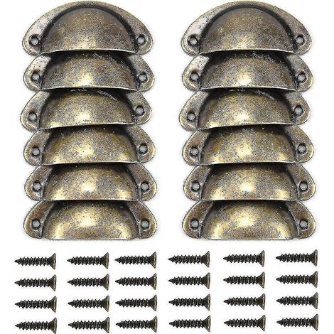 Set Mit 12 Antiken Messing-türgriffen Für Vintage-küchenschränke