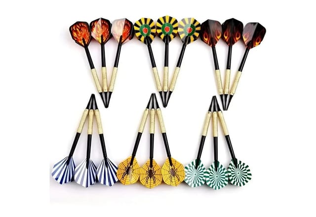 Sport-Knight® Dartpfeil Profi Steel-Darts 15 Stk., 18 g, rutschfest, optimaler Schwerpunkt