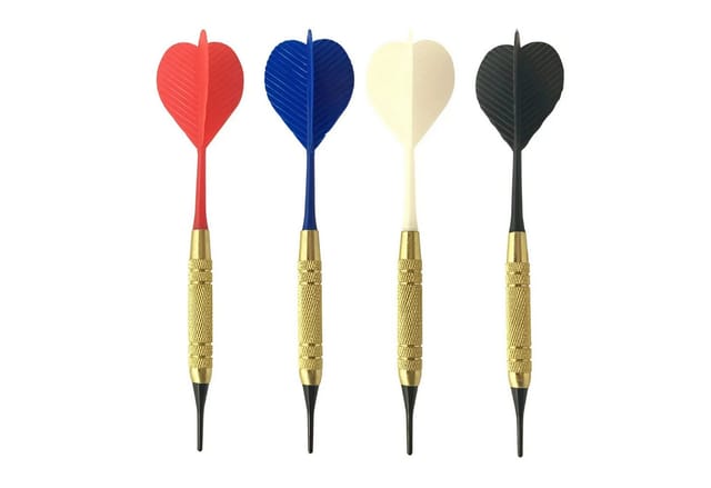 Sport-Knight® Dartpfeil Dartpfeile mit Kunststoffspitze 12 St., Riffelungen für perfekten Halt