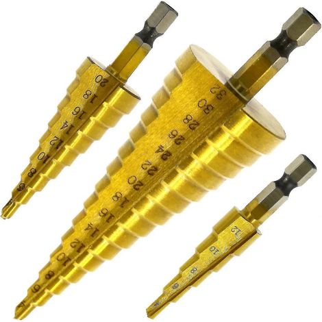 Set Aus 3 Versetzten Senkbohrern, Aus Hss-edelstahl, Dreieckig
