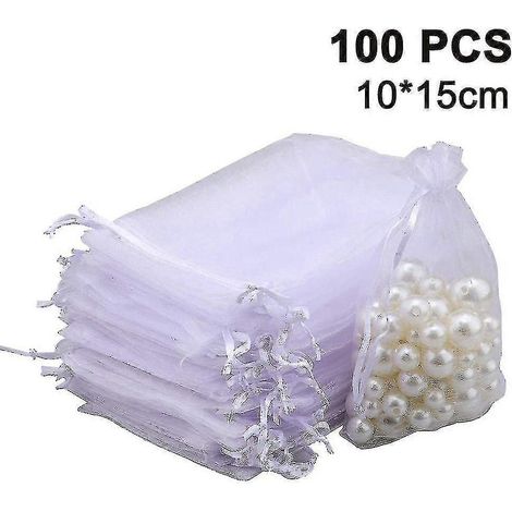 100 Transparente Schmuckbeutel Mit Kordelzug, Ideal Für Hochzeiten, Partys Und Weihnachten. Geschenktüten Mit Kordelzug.