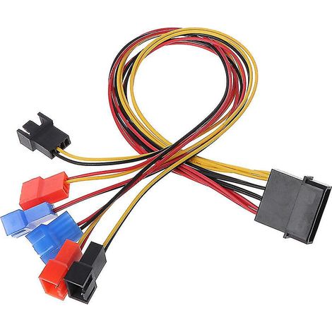 Netzteil Für Pc-gehäuselüfter: 4-poliger Ide-molex-anschluss Auf 6-port-2-poligen Lüfteranschluss