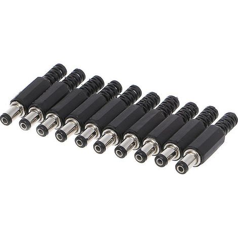 Packung Mit 10 Männlichen 5,5 X 2,1 Mm Steckverbindern Für Inline-gleichstromversorgungen, Aus Kunststoff.