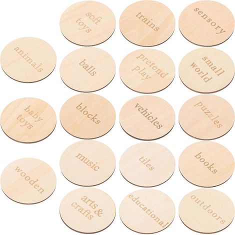 18 Dekorative Runde Holzetiketten, Holzscheiben, Leere Runde Etiketten Zur Organisation – 7 X 7 Cm