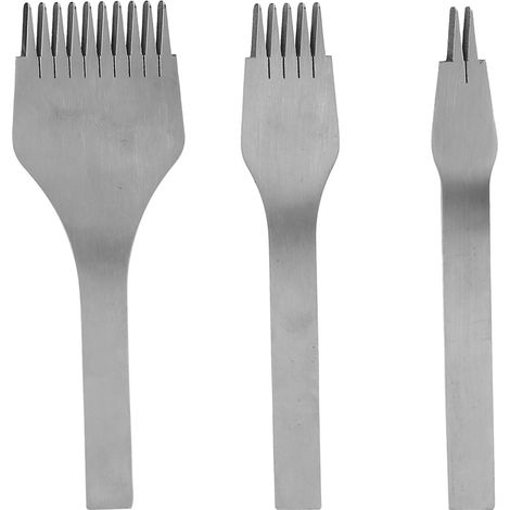 3-teiliges Stahl-lederahlen-set Mit 2+5+10 Spitzen Für Diy-lederbearbeitungs-bastelarbeiten (2,7 Mm)