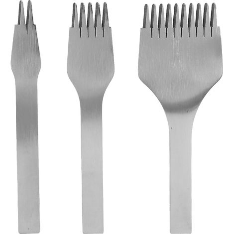 3-teiliges Stahl-lederahlen-set Mit 2+5+10 Spitzen Für Diy-lederbearbeitungswerkzeuge (3 Mm 0,12 Zoll)