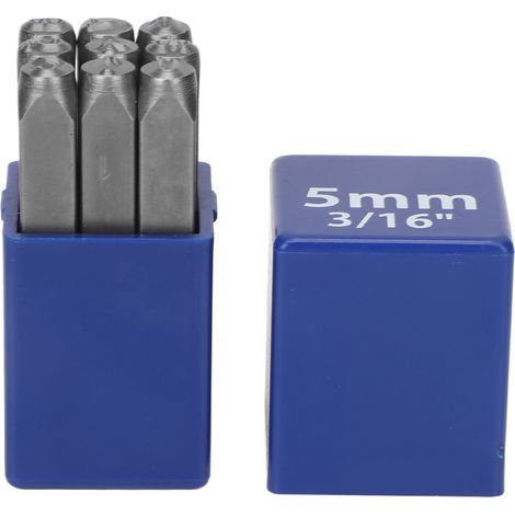 Set Mit 9 Professionellen 5-mm-digitalstanzen Mit Aufbewahrungsbox Für Schmuck, Leder Und Bastelarbeiten