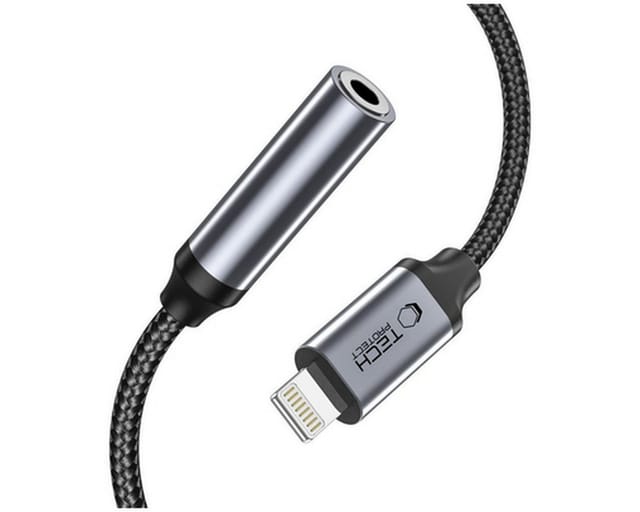 TECH PROTECT UltraBoost Audio-Adapter Kompatibel mit iPhone (Kabel) zu 3,5-mm-Klinke, Robuster Audioadapter für iPhone-Geräte