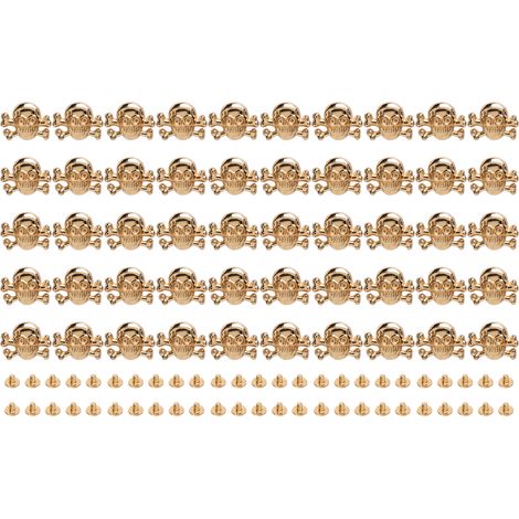 50 Sets Eleganter Totenkopfnieten Im Gotischen Stil Für Schuhe, Gürtel, Diy-accessoires, Gold