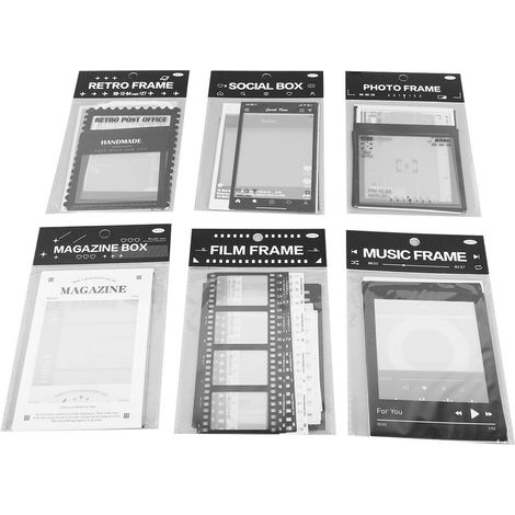 Retro-scrapbook-rahmen In Verschiedenen Stilen, Aus Strapazierfähigem Pet Für Diy-dekoration Und Aufkleber, Kreative Fotorahmen