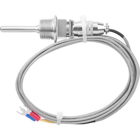 Rtd-temperatursensor Typ K, Thermoelementsonde Aus Edelstahl, Abnehmbarer 1/2-zoll-npt-anschluss, 3-poliger Stecker Mit 2 M Kabel