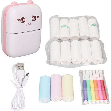 Tragbarer, Kabelloser Thermodrucker Mit Selbstklebefunktion Für Fotos, Etiketten Und Bürobelege – Rosa