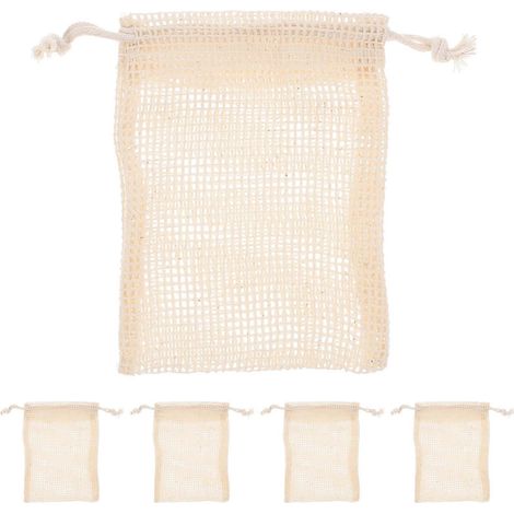 Set Mit 5 Wiederverwendbaren Seifenbeuteln Aus Baumwolle Und Leinen – 14,00 X 9,50 X 0,50 Cm – Farbe Zufällig