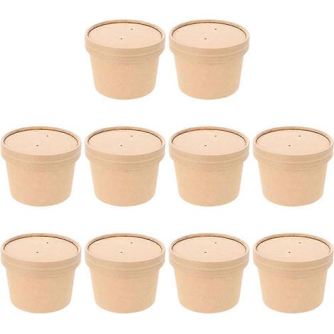 10 Sets Einweg-pappbecher Für Eiscreme, Desserts Und Pudding. – 9,00 X 9,00 X 6,00 Cm