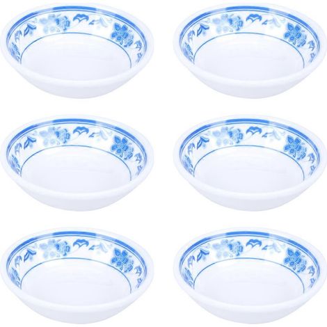 6er-set Wiederverwendbare Melamin-saucenteller, Kleine Dipschalen, Ideal Für Restaurants Und Den Privaten Gebrauch (blau Und Weiß) – 7 X 7 X 2 Cm