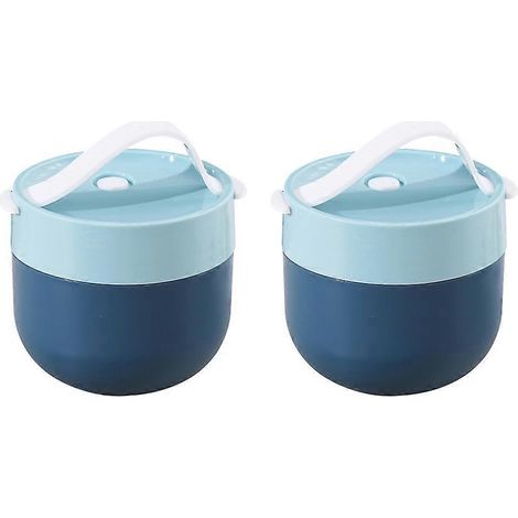 Set Bestehend Aus Tragbaren Frühstücksbechern, Suppenbechern, Praktischen Lebensmittelbehältern Und Milchbehältern – 11,00 X 10,00 X 10,00 Cm – Blau