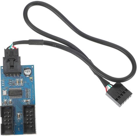 9-poliger Usb-2.0-verlängerungshub, Port-multiplikator, 1 Auf 2 Usb-2.0-splitter – 5 X 2,5 X 1,5 Cm – Blau