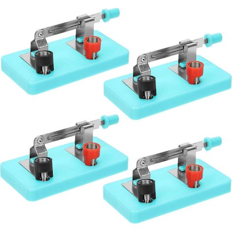 Set Mit 4 Einpoligen, Einpoligen Schaltern (einkomponentig) – Lehrmaterial Für Elektrische Und Physikalische Experimente – 7,5 X 4 Cm – Himmelblau