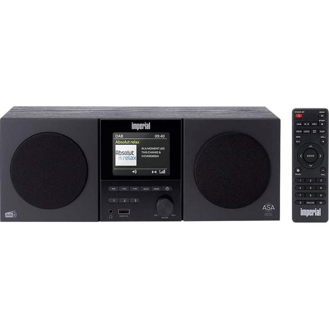 IMPERIAL DABMAN-220BK Radio (DAB+ Radio, 10 W, DAB+/FM, Bluetooth, USB-Player & Laden, ASA-Warnsystem im Holzgehäuse)