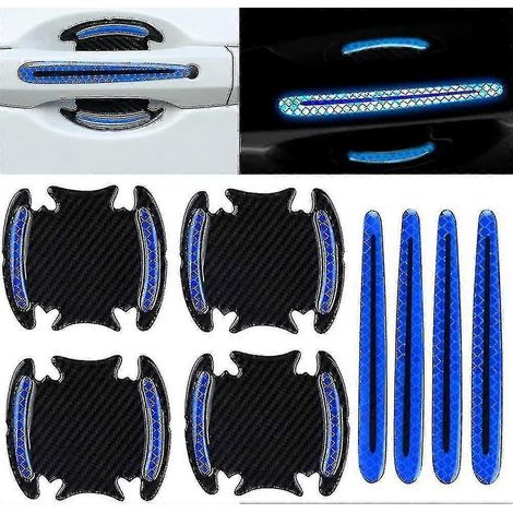 Reflektierende Aufkleber Für Autotürgriffe - Universeller Kratzschutz - Schutzfolie Mit Reflektierenden Sicherheitsstreifen - 8er-pack (blau)