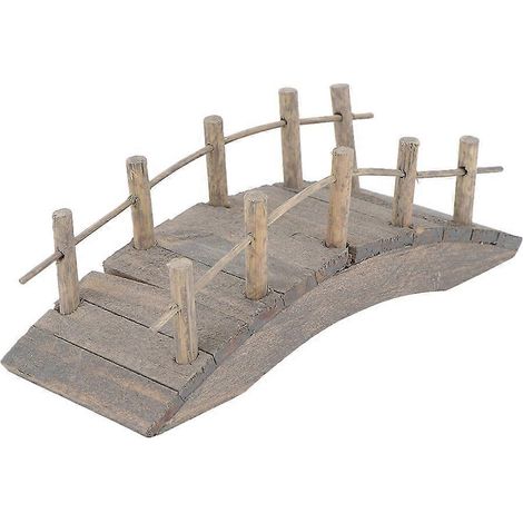 Miniatur-holzbogenbrücke, Dekoration Für Miniaturhäuser – 15,00 X 5,00 X 5,00 Cm