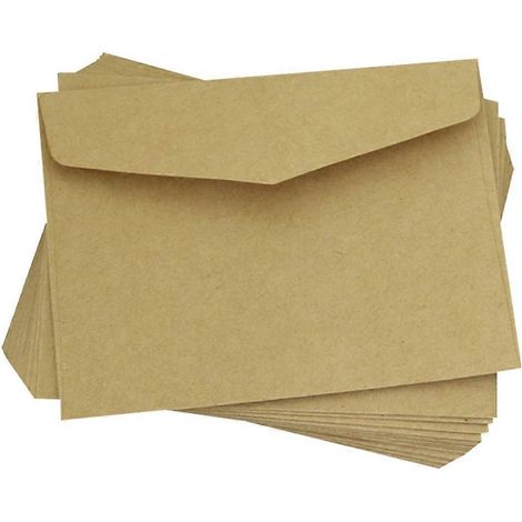 100 Leere Vintage-kraftpapierumschläge, Mini-umschläge, Notizumschläge – 10 X 7,5 Cm