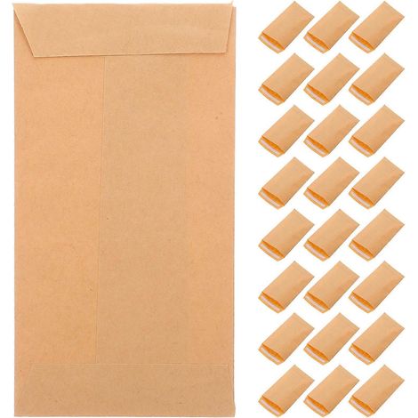 100 Kraftpapier-umschläge Zur Aufbewahrung Von Geld, Schlüsseln, Münzen Und Kleinen Gegenständen. – 11,50 X 6,40 X 0,10 Cm