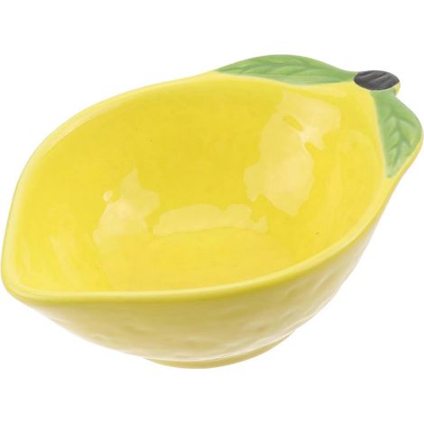 Keramik-dessertschale, Hübsches Design, Schale Für Trockenfrüchte, Snacks Und Obstsalat (zitrone). – 12,00 X 8,50 X 4,00 Cm – Gelb