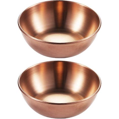 Set Mit 2 Serviertabletts Für Vorspeisen, Einfache Saucenschälchen, Mini-gewürzschälchen – 8 X 8 X 2,5 Cm – Gold