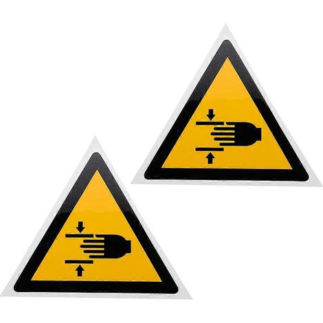 Set Mit 2 Warnschildern „handquetschgefahr“ – Warnaufkleber „handquetschgefahr“ – Aufkleber Für Handsicherheit – 10 X 10 Cm – Gelb