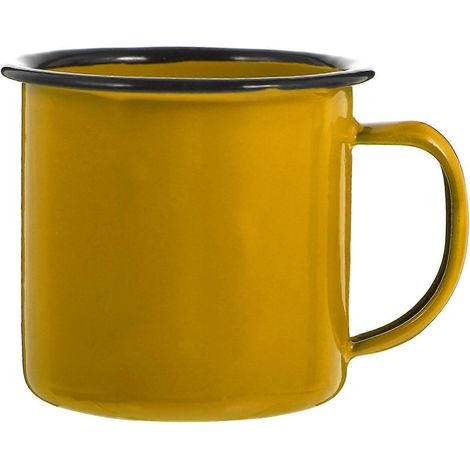 Vintage-heißwasserbecher Aus Eisen, Robust Und Klein, Ideal Für Zuhause Und Gastronomie. – 7 X 7 X 6 Cm – Gelb