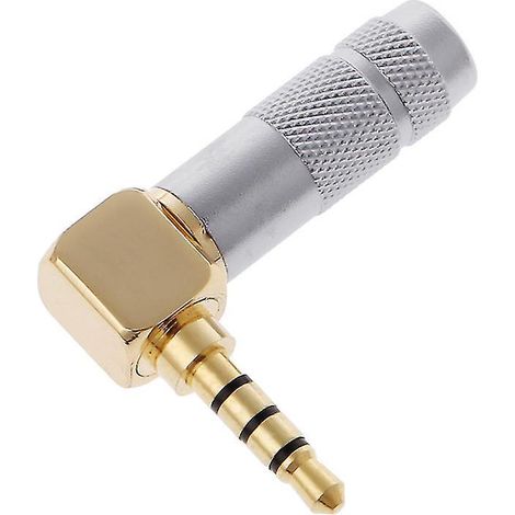 3,5-mm-stereo-kopfhörer-reparaturkabel, 4-polig, 90° Abgewinkelt, Messing, Lötbar