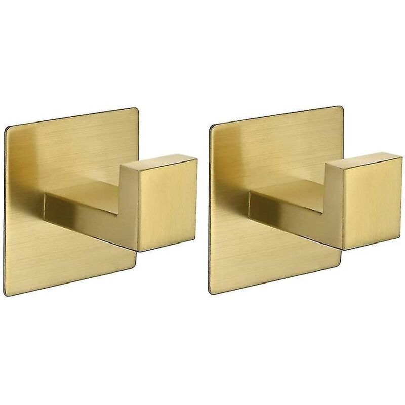 Selbstklebende Goldene Haken, Kein Bohren Erforderlich, Handtuchhaken, Türhaken, Bademantelhaken, Wandhaken Für Bad Und Küche (2er-set)