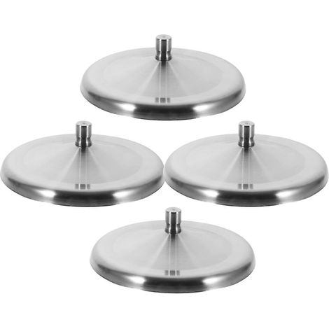 Set Mit 4 Robusten Edelstahl-becherdeckeln, Staubdicht (silber) – 10 X 10 Cm – Silber