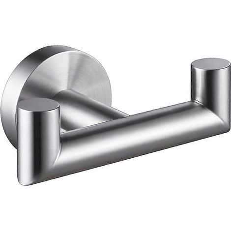 Doppelter Handtuchhaken Fürs Badezimmer, Robust, Edelstahl. – 9,80 X 5,80 X 4,70 Cm – Silber